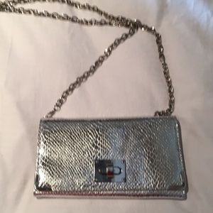 Silver White House Black Market Wallet Clutch